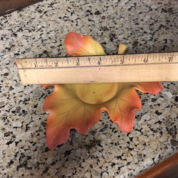 Orange/Mustard Leaf Partylite Candle Holders - Picture 5 of 5
